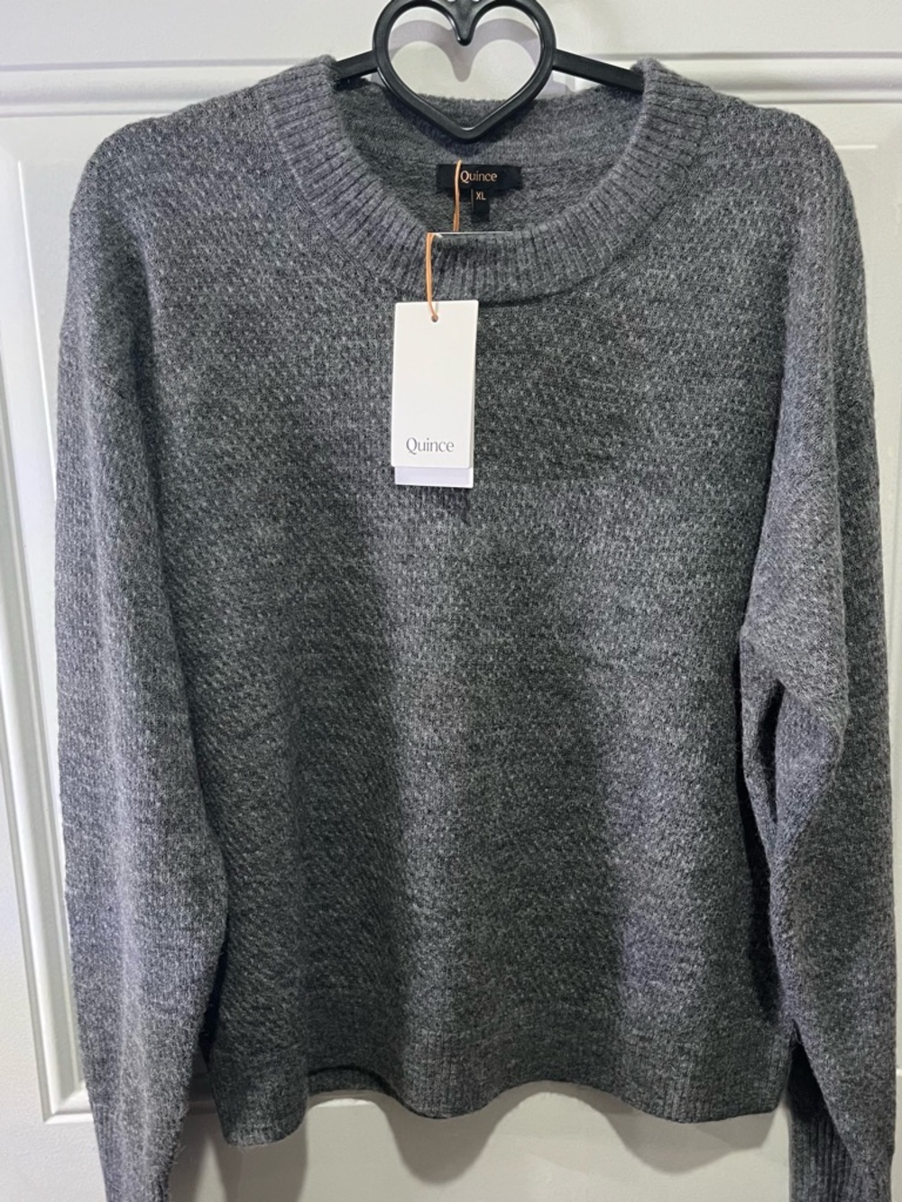 Quince Crewneck Sweater - Heather Charcoal Gray XL